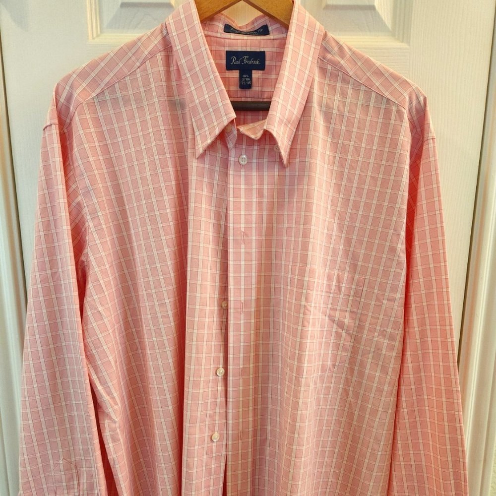 Paul Fredrick - Men's Dress Shirt - Size 17.5 / 35 - Peach color